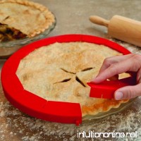 Transer Adjustable Silicone Pie Crust Shield Pie Protectors  FDA Food-safe Silicone  Fit 8.5" - 11.5" (Red) - B07DVFP5QR